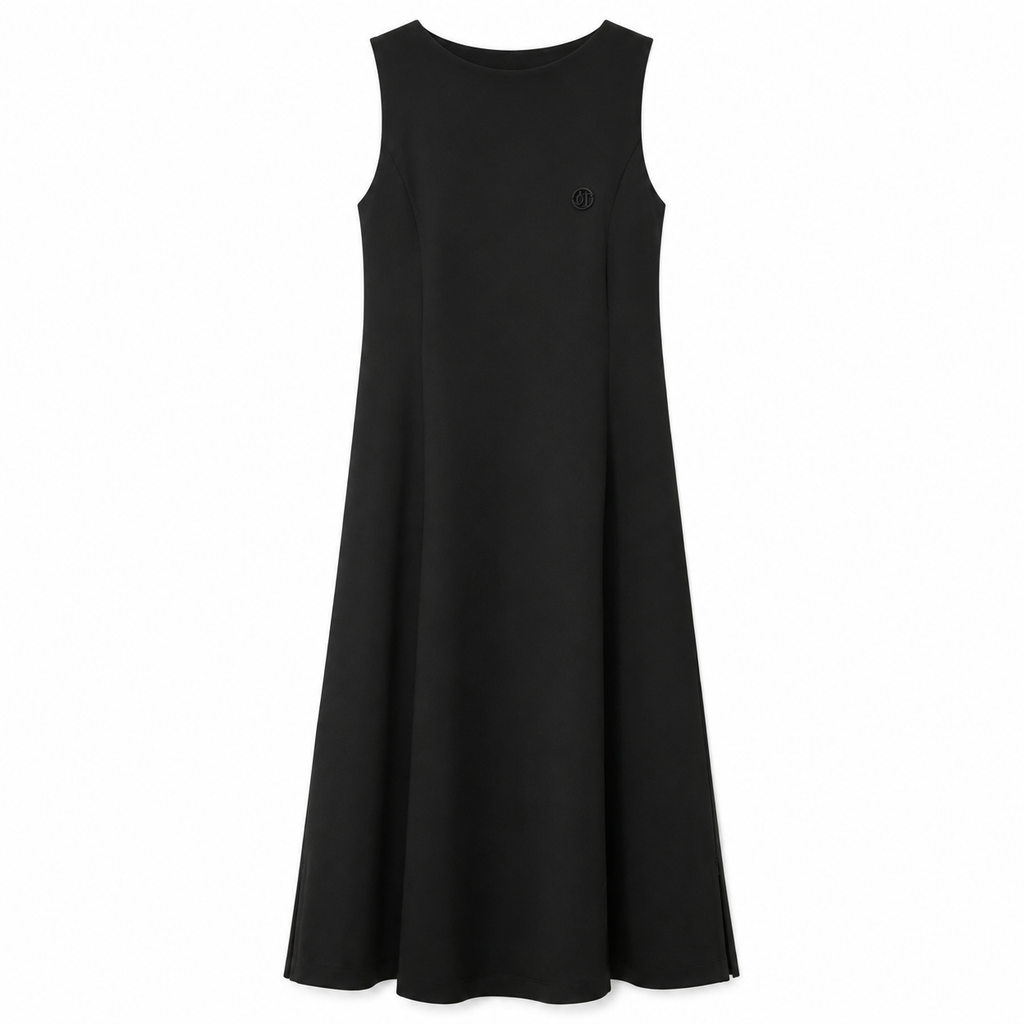 Armani Jeans (Italy) - Black pleated dress