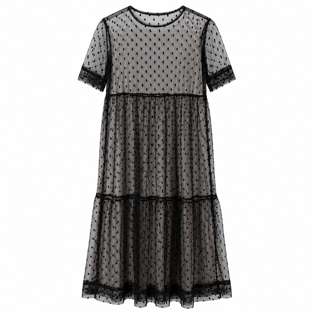 Unsigned - Lace pois dress