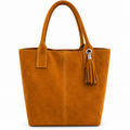 Unsigned - Brown leather bucket purse