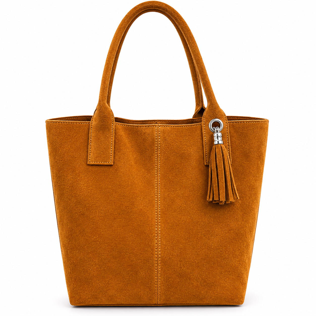 Unsigned - Brown leather bucket purse