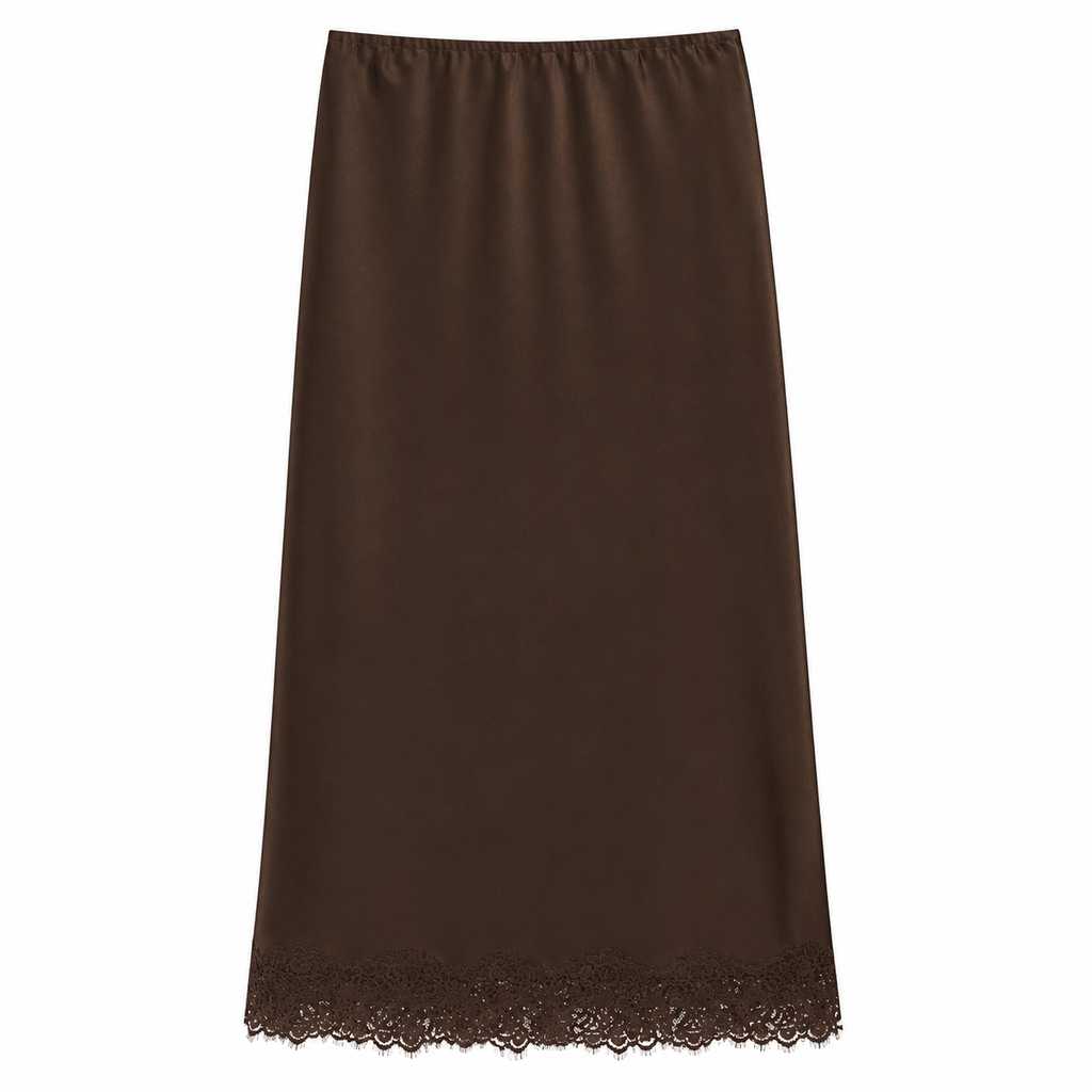 Unsigned - Satin and lace skirt