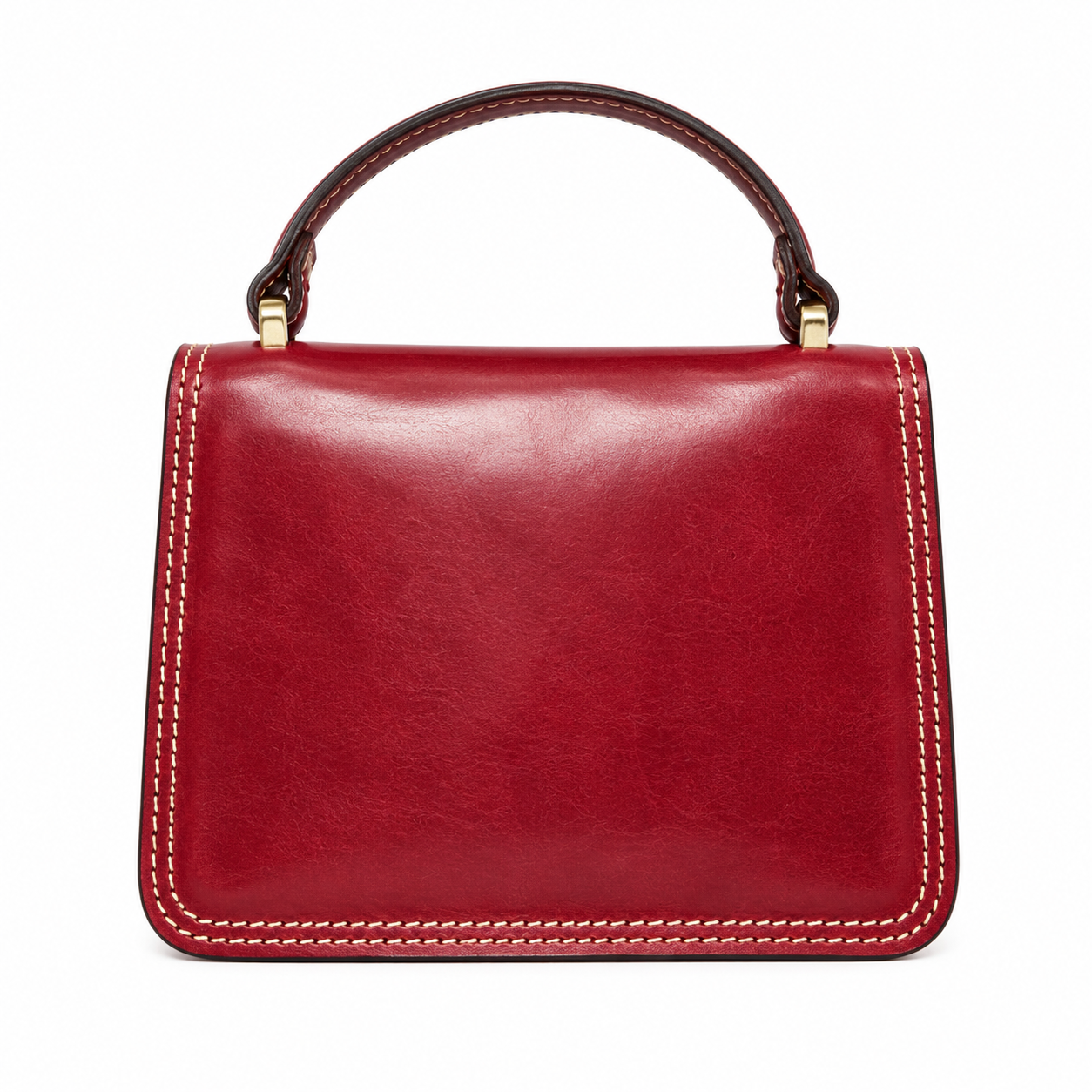 Unsigned - Red italian leather handbag