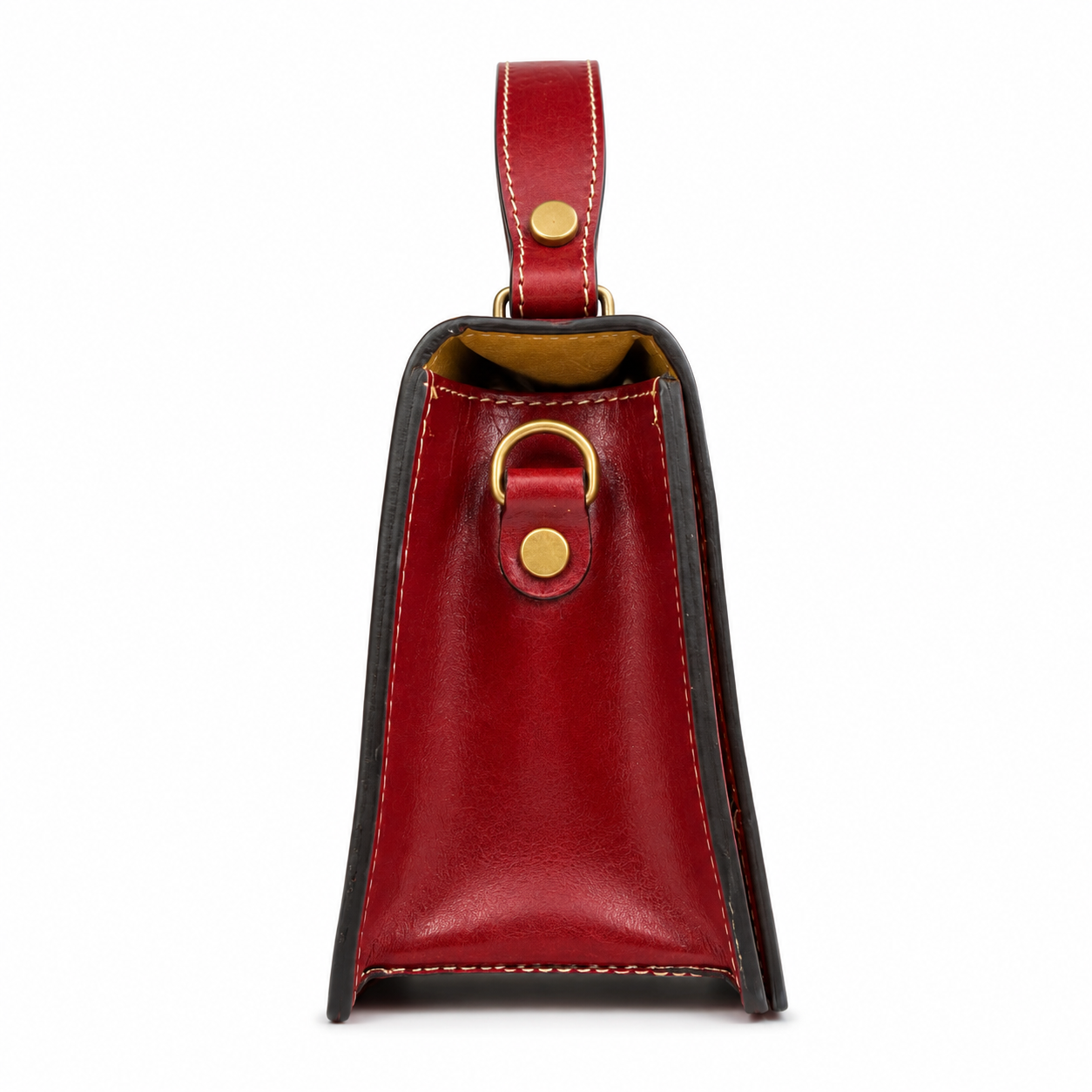 Unsigned - Red italian leather handbag