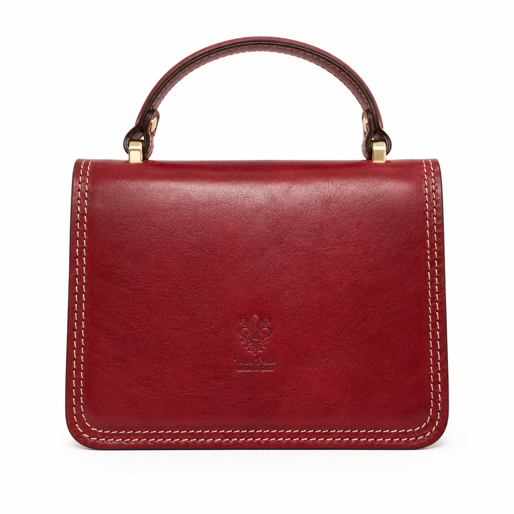 Unsigned - Red italian leather handbag