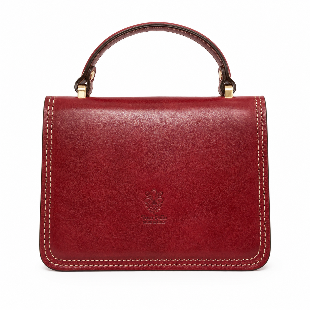 Unsigned - Red italian leather handbag
