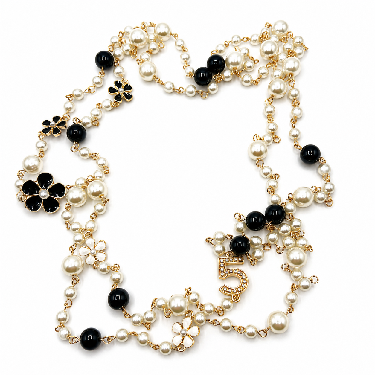 Unsigned - Black flower necklace