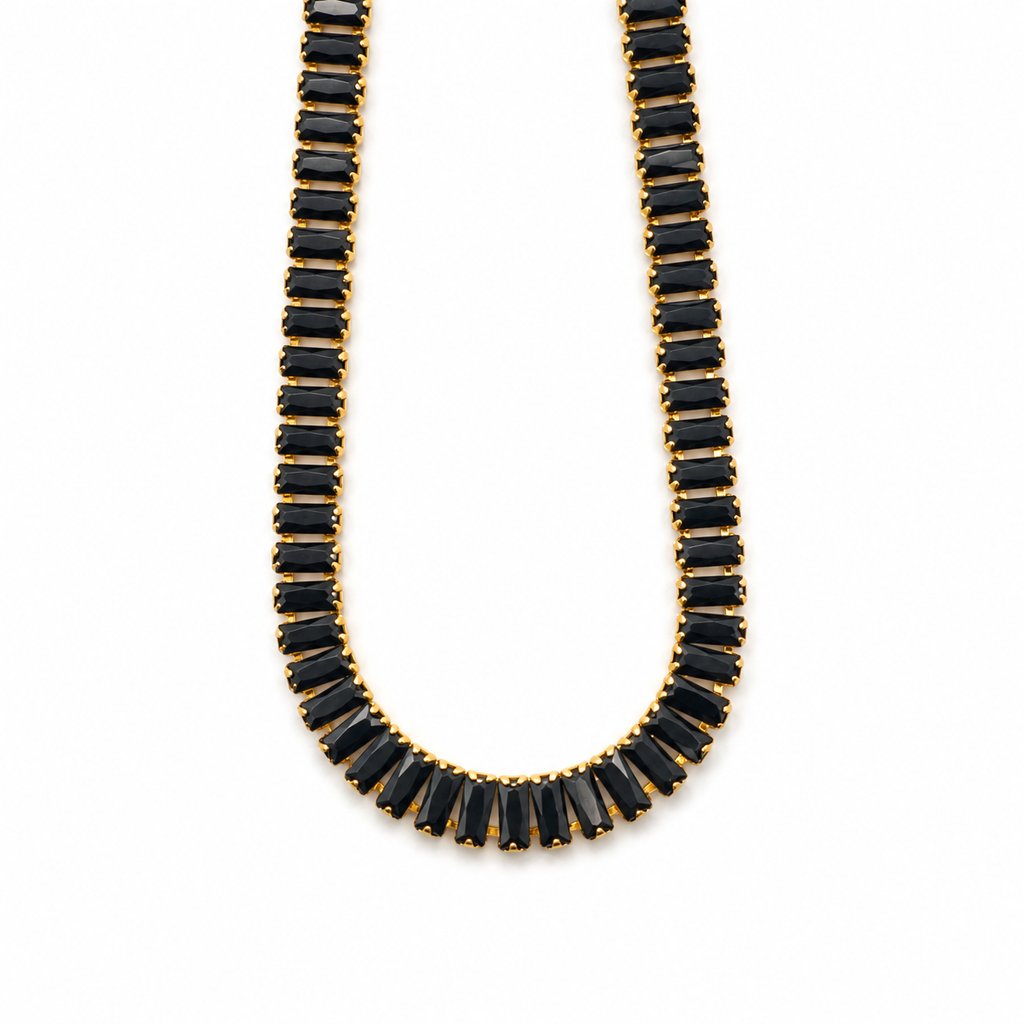 Unsigned - Black tiles necklace