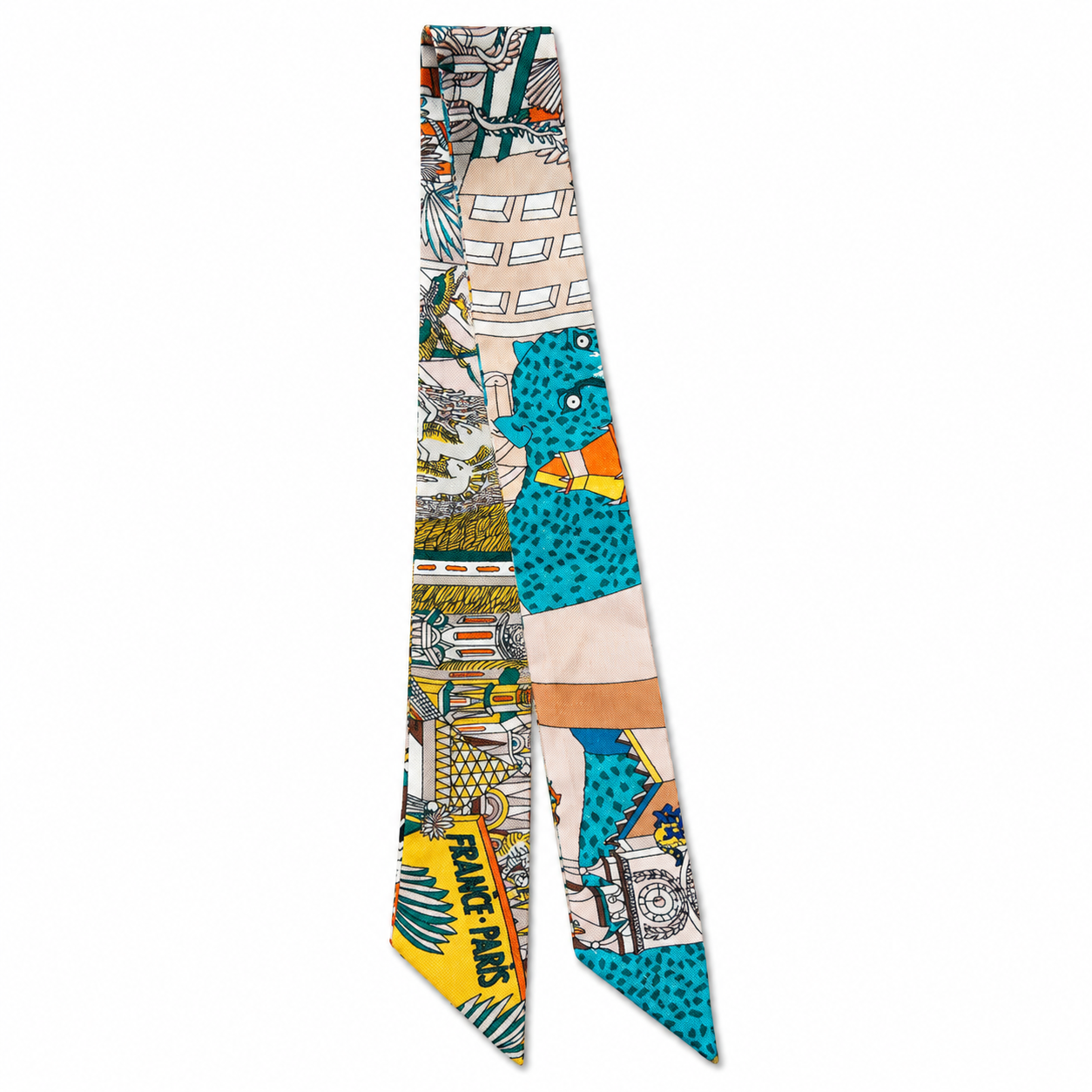 Unsigned - Blue and pink city necktie