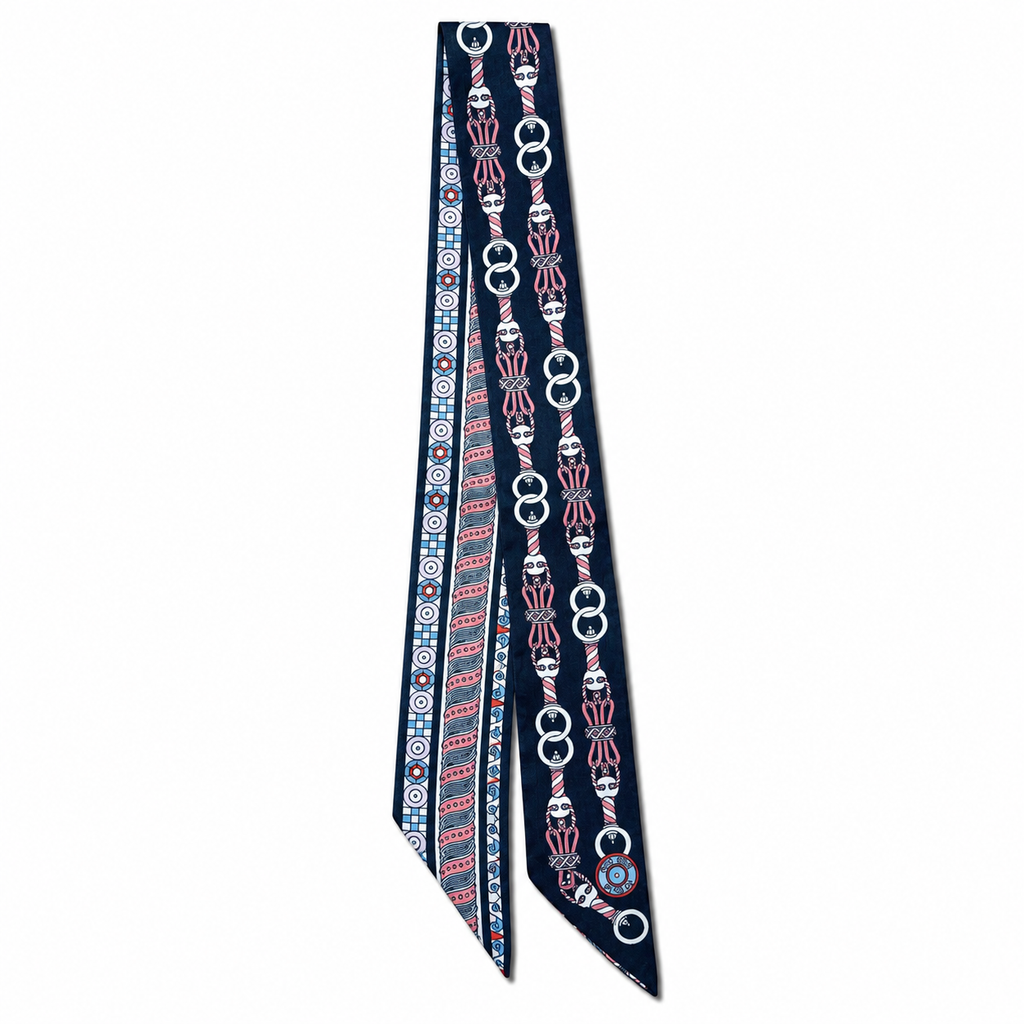 Unsigned - Pink and blue necktie