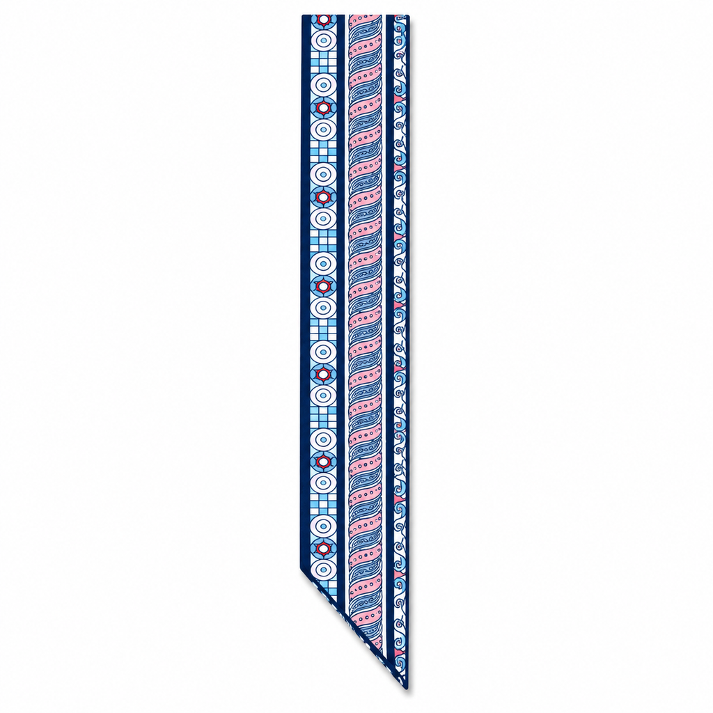 Unsigned - Pink and blue necktie