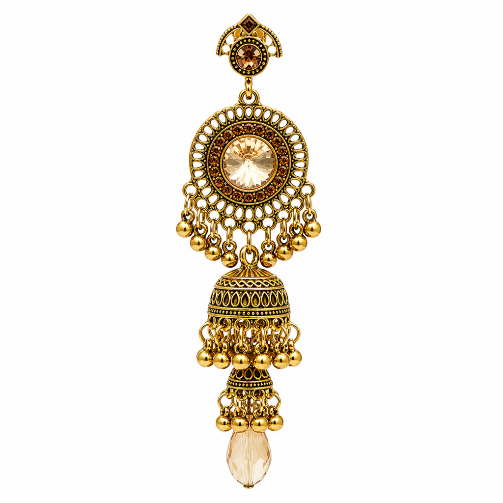 Unsigned - Golden chandelier earrings