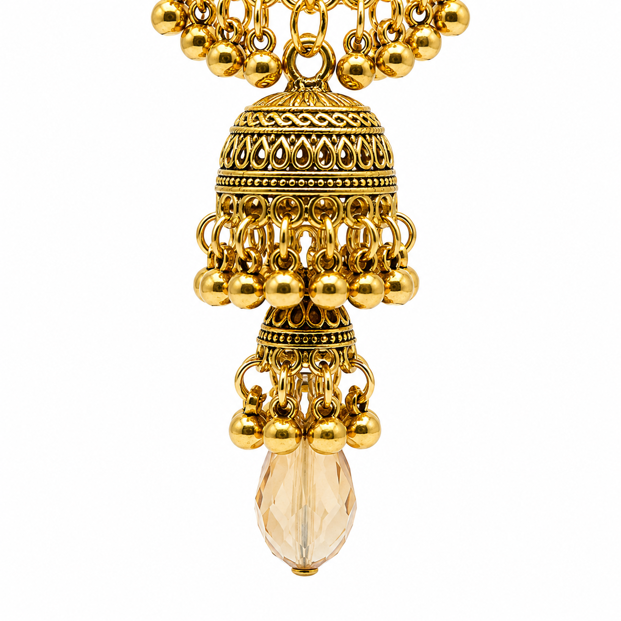 Unsigned - Golden chandelier earrings