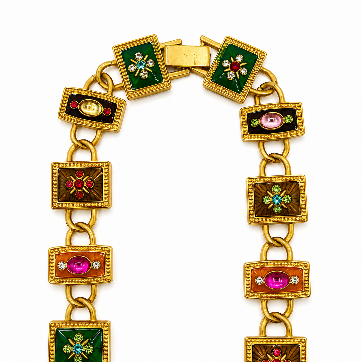 Unsigned - Colored stones necklace