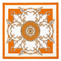 Unsigned - Orange baroque patterned scarf
