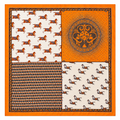 Unsigned - Orange horses and pattern scarf