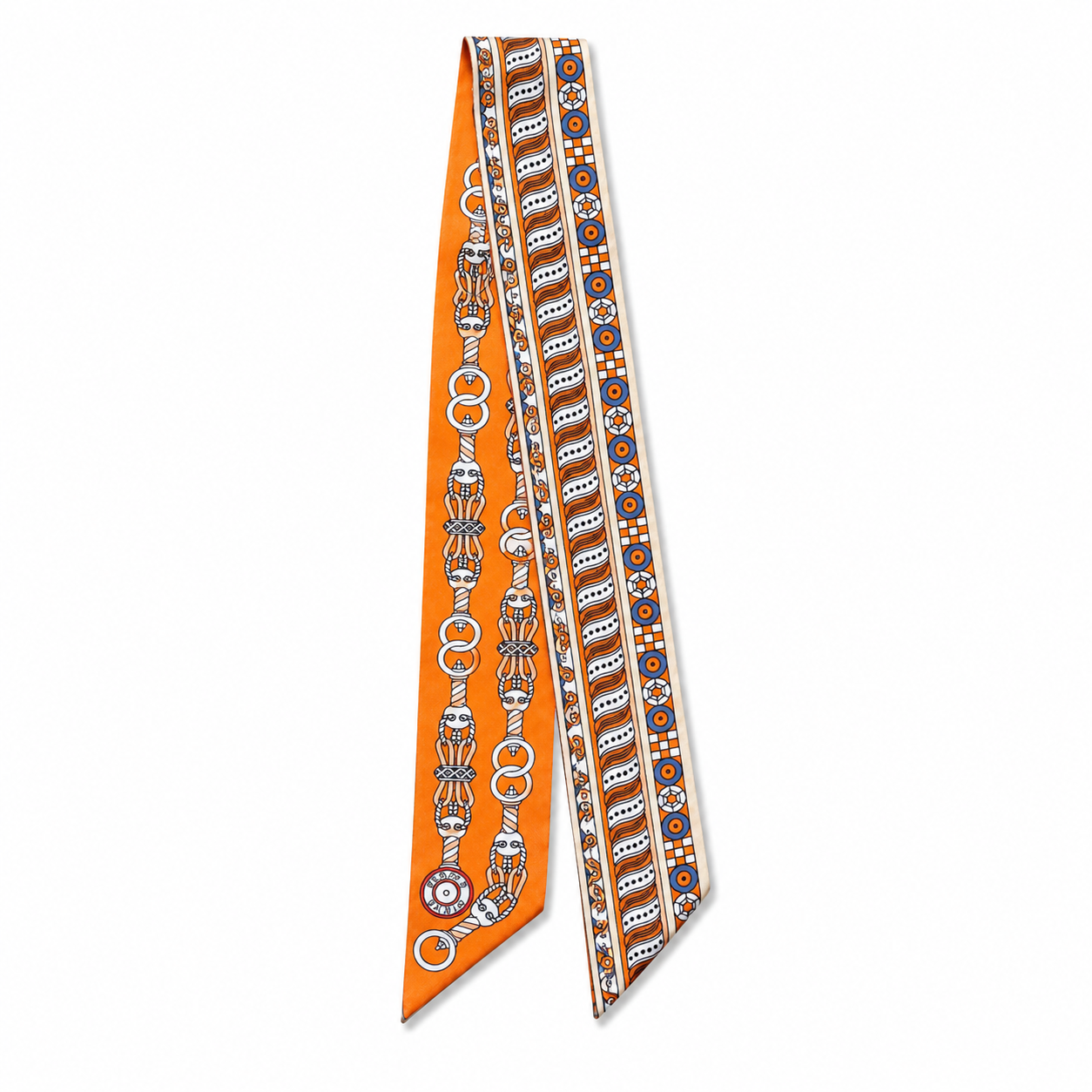 Unsigned - Orange chain patterned necktie