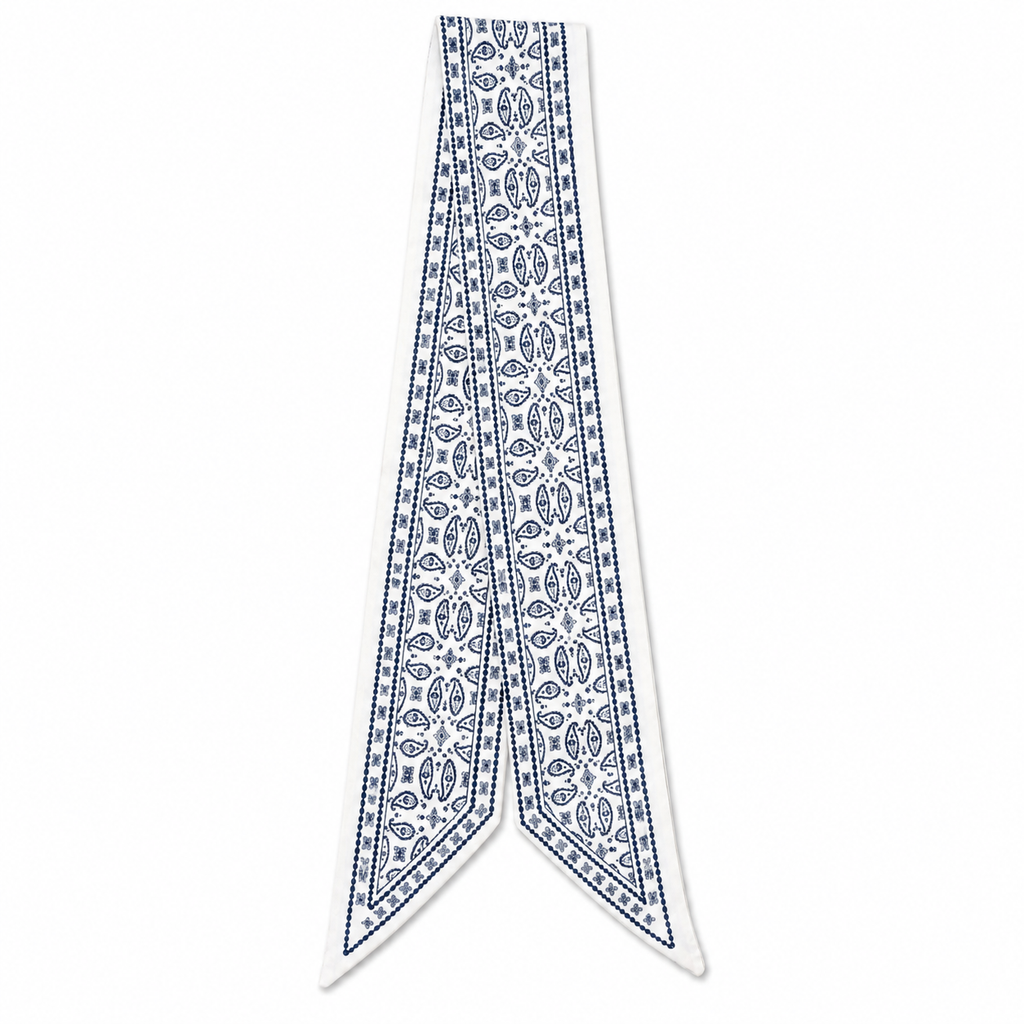 Unsigned - Blue and white necktie