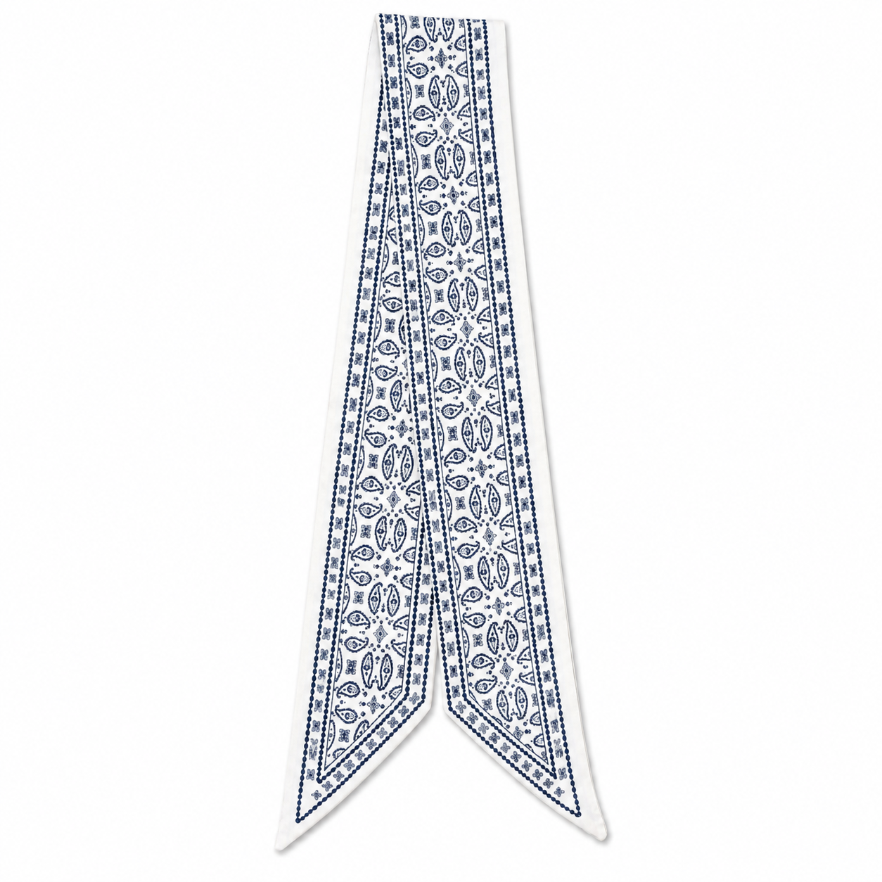 Unsigned - Blue and white necktie