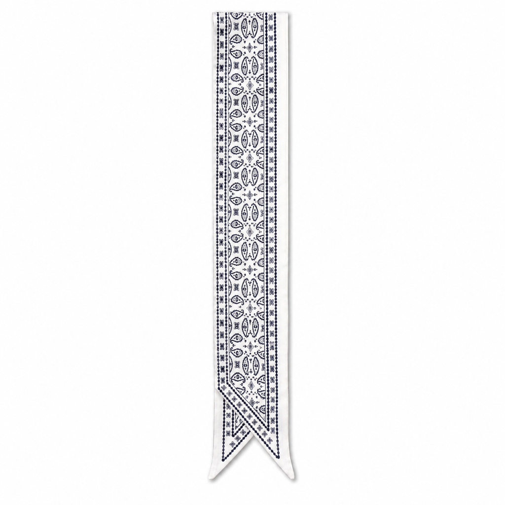 Unsigned - Blue and white necktie